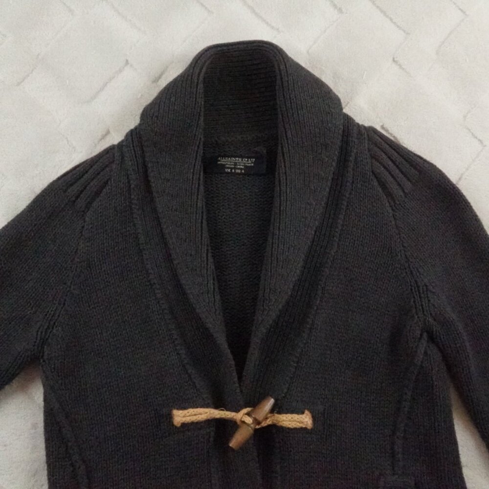 All Saints Chunky Knit Toggle Button Cardigan Swe… - image 4